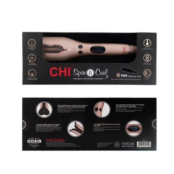 CHI Hair Chi Spin N Curl Curling Iron Rotating Rose Gold Curling